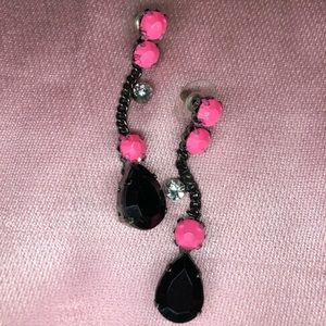 Pink and black earrings